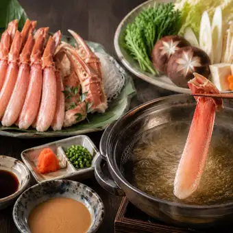 個別盛り【至福の味覚】鮮魚5種にズワイ蟹しゃぶ、雲丹いくら丼 8品10,500円 3時間飲み放題