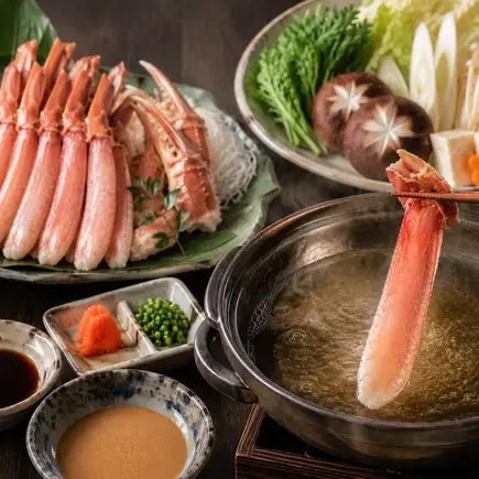 单人份【极致美味】8道菜:5种新鲜鱼类、雪蟹涮涮锅、海胆鲑鱼籽盖饭 - 10,500日元,3小时畅饮