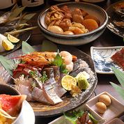 奢華享受！ 2小時無限暢飲+5種生魚片（稻草烤）。關東煮無限暢飲。和牛裡肌等10道菜品9000日元→7000日元