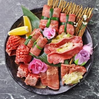 [Limited to 5 groups per day] All-you-can-eat tongue course + 500 yen → All-you-can-eat tongue with 7 kinds of ingredients, including tongue wrapped in green onions and whole tongue