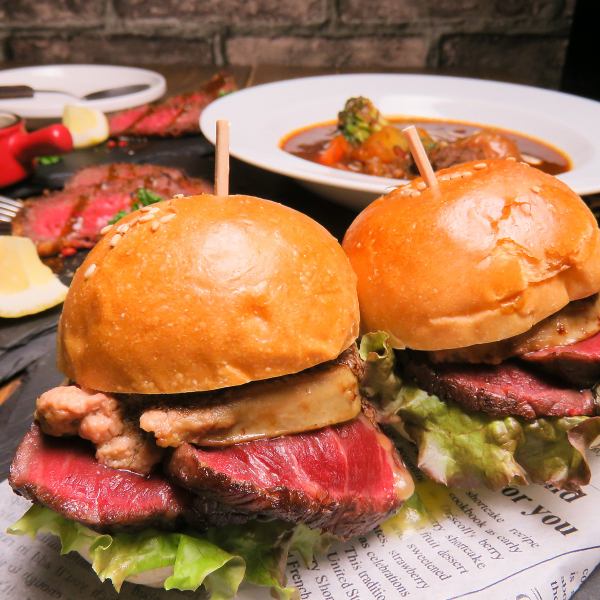 [There are also burgers that can only be enjoyed with the course...!] Course with all-you-can-drink 6,800 yen → 6,000 yen!