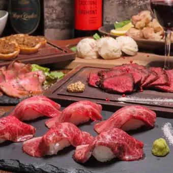 Grilled lean meat course with seared meat sushi! [2-hour all-you-can-drink included] ★ 8 dishes total 5700 yen → 5000 yen