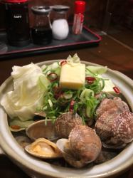 Large serving!! Steamed clams with butter and sake