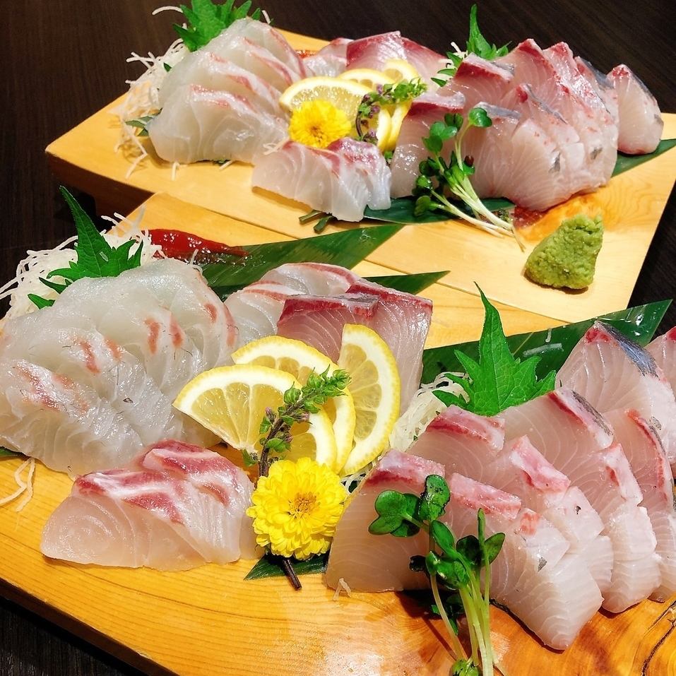 고기 만이 아니다! 씹는 맛과 맛이 뛰어난 신선한 생선회도 준비