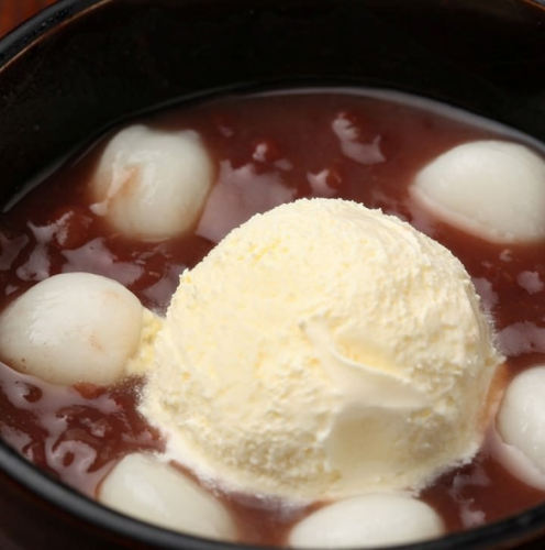 奶油紅豆湯佐白玉餃子