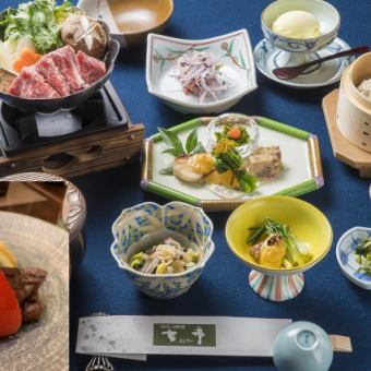 「山懐牛鍋膳＋米沢牛おまかせミニステーキ付」（要予約・やまがた夏旅コース）