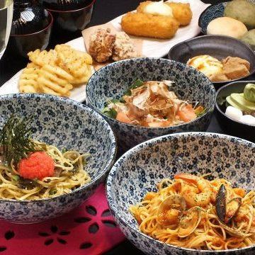 プチ歓送迎会やご親族のお集まりに 和のパスタにアラカルトも充実 お一人様2100円 1900円 ニーニャニーニョ桜小町 岐阜茜部店