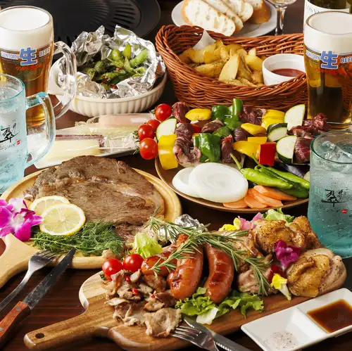 2026夏・新登場！『プレミアム・バーベキューコース』150分飲み放題＆豪快・肉盛り合わせなど全9品:5500円