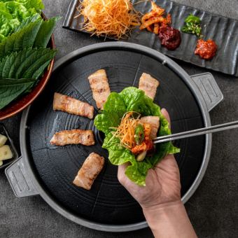 [90 minutes of all-you-can-drink included♪] Samgyeopsal & meat sashimi plan