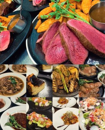 【ビーフステーキコース】ビーフステーキや気まぐれパスタ等全10品＋2H飲み放題⇒6500円