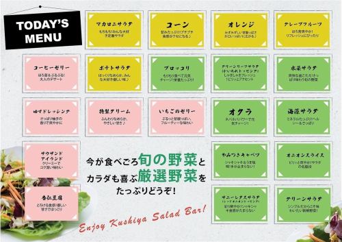 サラダバーも充実の内容！