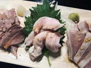 3 kinds of meat sashimi