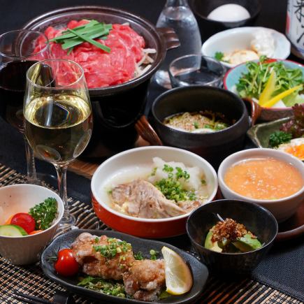 [Beef teppanyaki course] 3 types of appetizers, colorful salad with 5 kinds of vegetables, stewed dish, food only 3,500 yen (tax included)