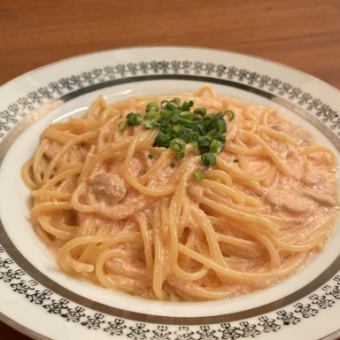 明太クリームパスタ