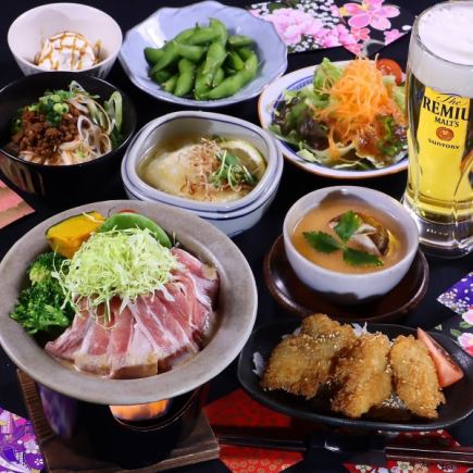 March - Sunday - Thursday only [Pork teppanyaki course] Special sweet sauce cutlet, deep-fried tofu in dashi broth, 2 hours all-you-can-drink 4,500 yen (tax included)