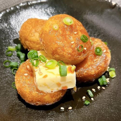 Sweet potato mochi with butter and soy sauce