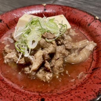 Beef tendon and tofu stewed in Japanese broth