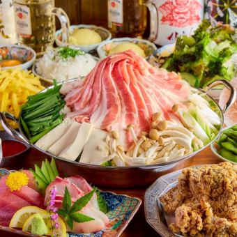 迷ったら【定番トロ壱コース】産地直送の刺身2点・豚包み鍋!2時間飲み放題付『全8品4000円』