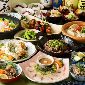 享受九州第一人气方案：博多名产内脏火锅和水泷 ◆ 2小时无限畅饮（Kinmugi） ◆ 共11种