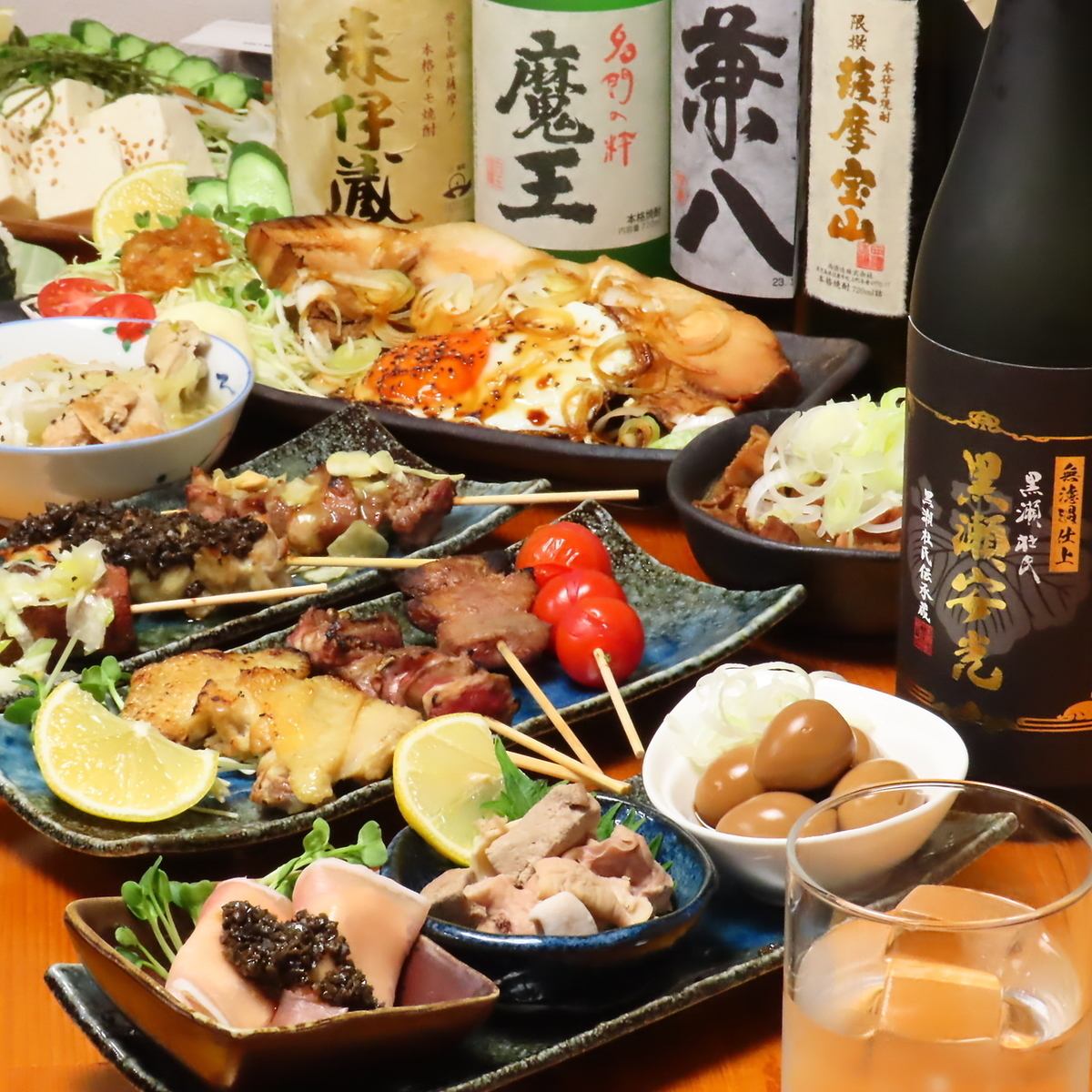 Enjoy a wide variety of shochu and fresh skewers in a homely space♪