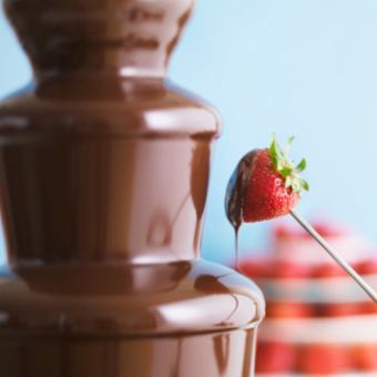 Speaking of winter, the chocolate fountain is a must! It's added to the Churrasco course and includes all-you-can-eat meat and dessert for 4,000 yen!