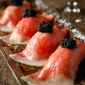 炙り肉寿司 feat キャビア