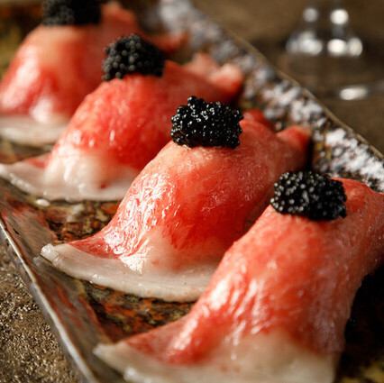 炙り肉寿司 feat キャビア