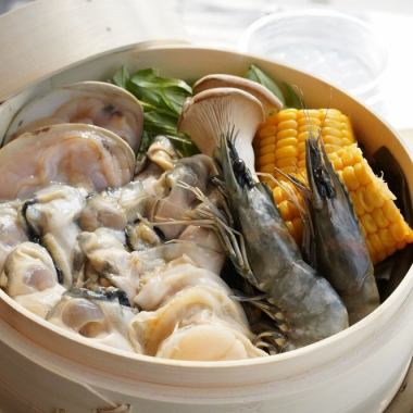 海鮮の贅沢せいろ蒸し定食『フタフタ』コース