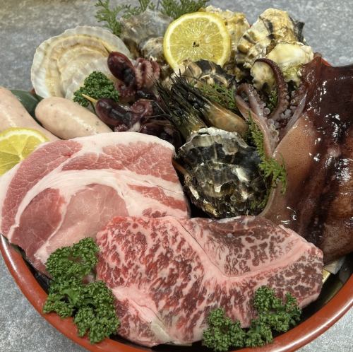 【屋内手ぶらBBQ】知多半島の究極の海陸浜焼きセット