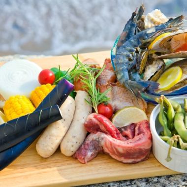 鉄板SEA FOOD BBQコース【2人前より受付OK】ドリンク別