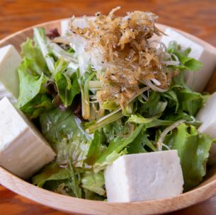 Island tofu and small sardine salad