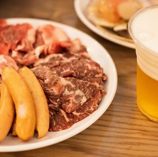 【一番人気】120分飲み放題付♪お肉をガッツリ食べたいなら!BBQ堪能コース5000円