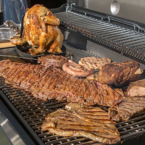 大型コンロの本格BBQ