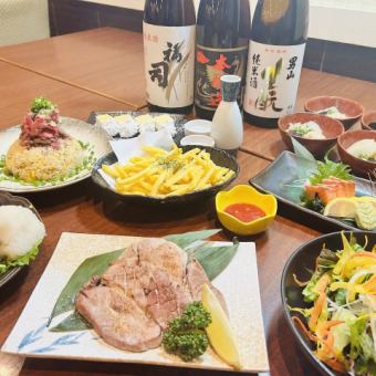 [Jin Course] 2 types of sashimi/3 hours all-you-can-drink [8 dishes 4,000 yen]