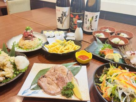 [Jin Course] 2 types of sashimi/3 hours all-you-can-drink [8 dishes 4,000 yen]