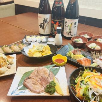 [Selectable hot pot course] 3 types of sashimi/pork steak/3 hours all-you-can-drink [9 dishes for 4,500 yen]