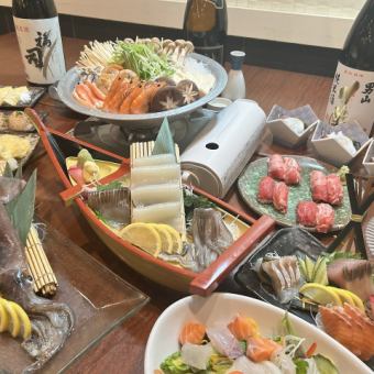 [Goryokaku Winter Extreme Course] Luxurious seafood platter with 6 kinds of tempura and more! Includes all-you-can-drink for 3 hours [13 dishes for 7,000 yen]