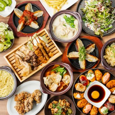 《Blissful Time》 Yakitori, meatballs, gyoza and your choice of final dish ◆ 3 hours of all-you-can-drink ◆ Toriko Course 6000⇒