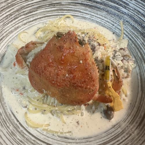 Creamy pasta with wild crab