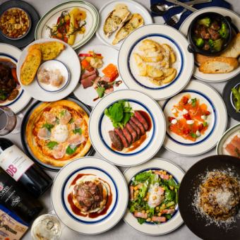 《圧巻コスパ◎/2h》彩り前菜から大人気パスタ,ピザ等を心ゆくまで◆Light Plan食べ放題3200円