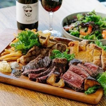 歓送迎会特別プラン！『7種のデカ盛り肉プレートコース』3時間飲み放題5980円⇒4980円