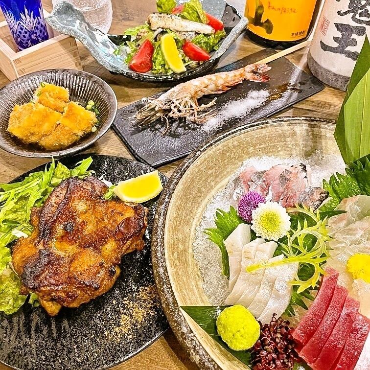 大エビ焼きや本日の炭焼きなど、6000円(税込)のコースあります★