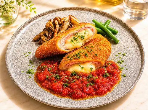 週替わり【Dランチ】大山鶏のコルドンブルー仕立て （パン+スープ付き）