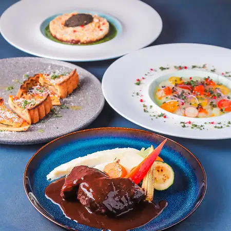 【2H飲み放題付】名物!牛ホホ肉の赤ワイン煮込みを楽しむスタンダードプラン全6品