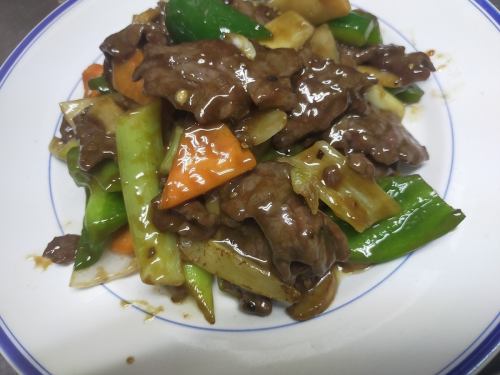 Stir fried beef with oyster sauce