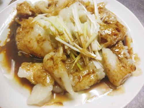 White fish steamed in soy sauce