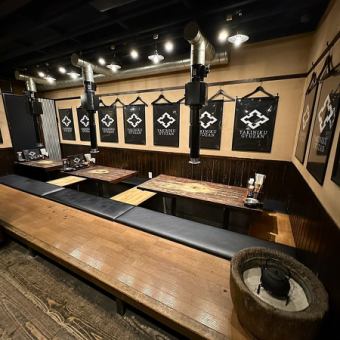 掘り炬燵の座敷席。天文館の焼肉は焼肉牛山!【鹿児島 天文館 食べ放題 飲み放題 焼肉 焼鳥 ラーメン 辛麺 釜揚げうどん 天文館はワールドグループへ♪】