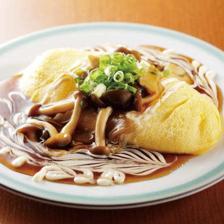 Fluffy Japanese-style omelet with tree bean paste