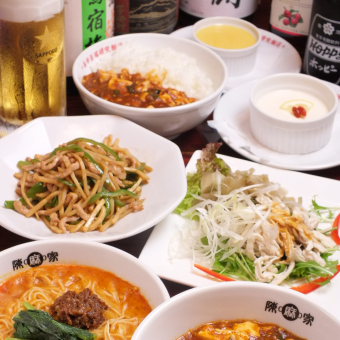 OK on the day! Course with 5 popular Chinese dishes & 2 hours of all-you-can-drink for 1,982 yen!! You can also get Ebisu beer by using the coupon!