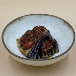 茄子の奈良漬け味噌ダレ
